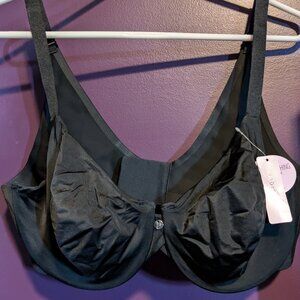 Cacique back smoothing bra 40D Black NWT underwire lightly lined
